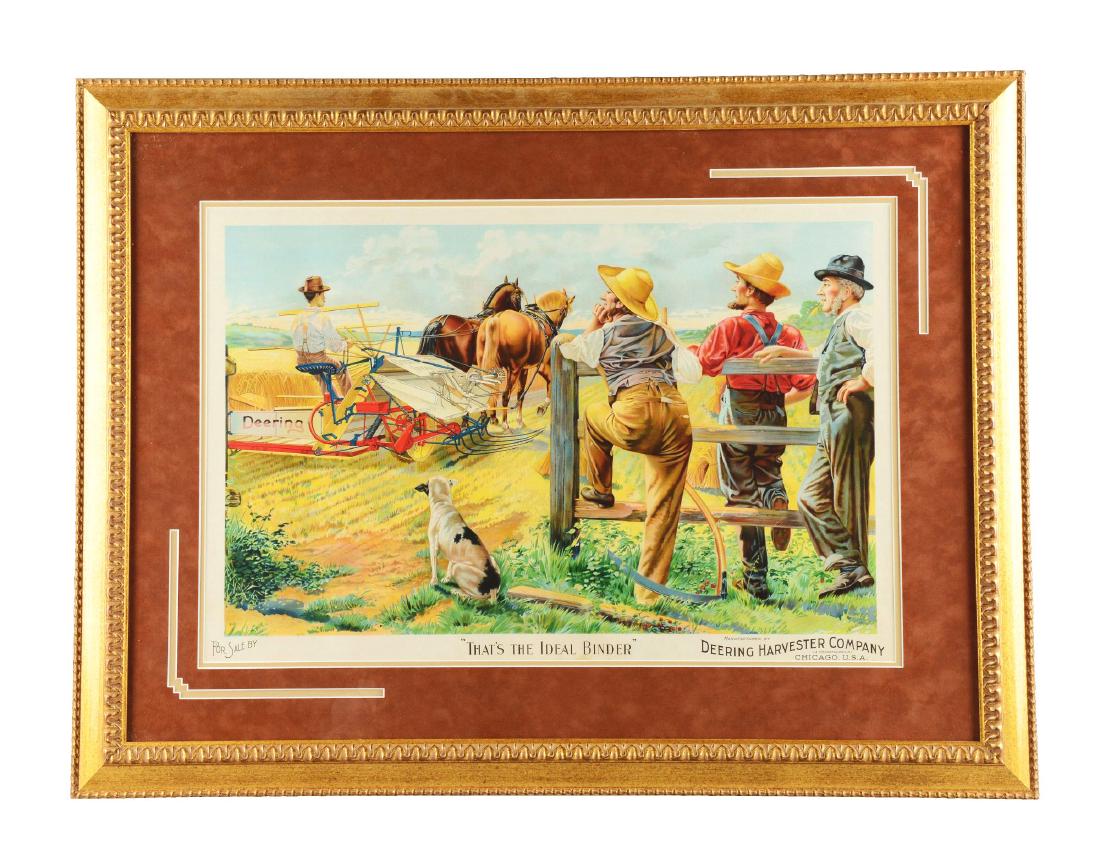 Framed Deering Harvester Company Print. (1 of 4)