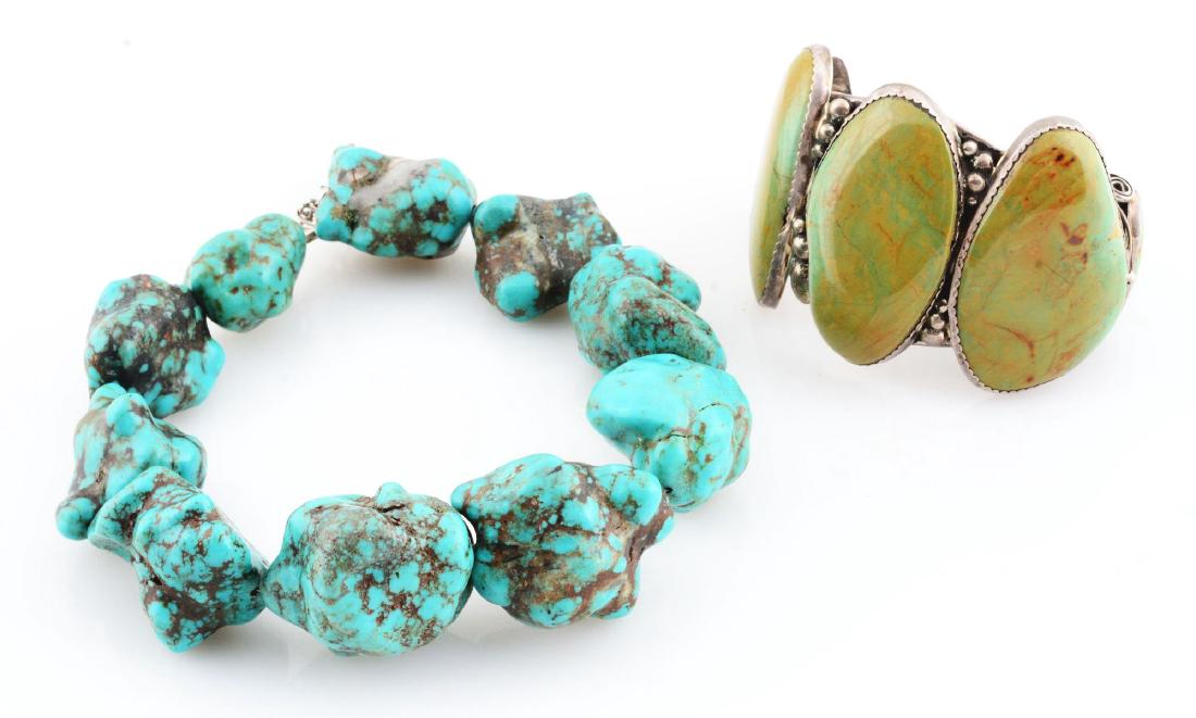 Lot Of 2: Turquoise And Sterling Silver Jewelry. (1 of 11)