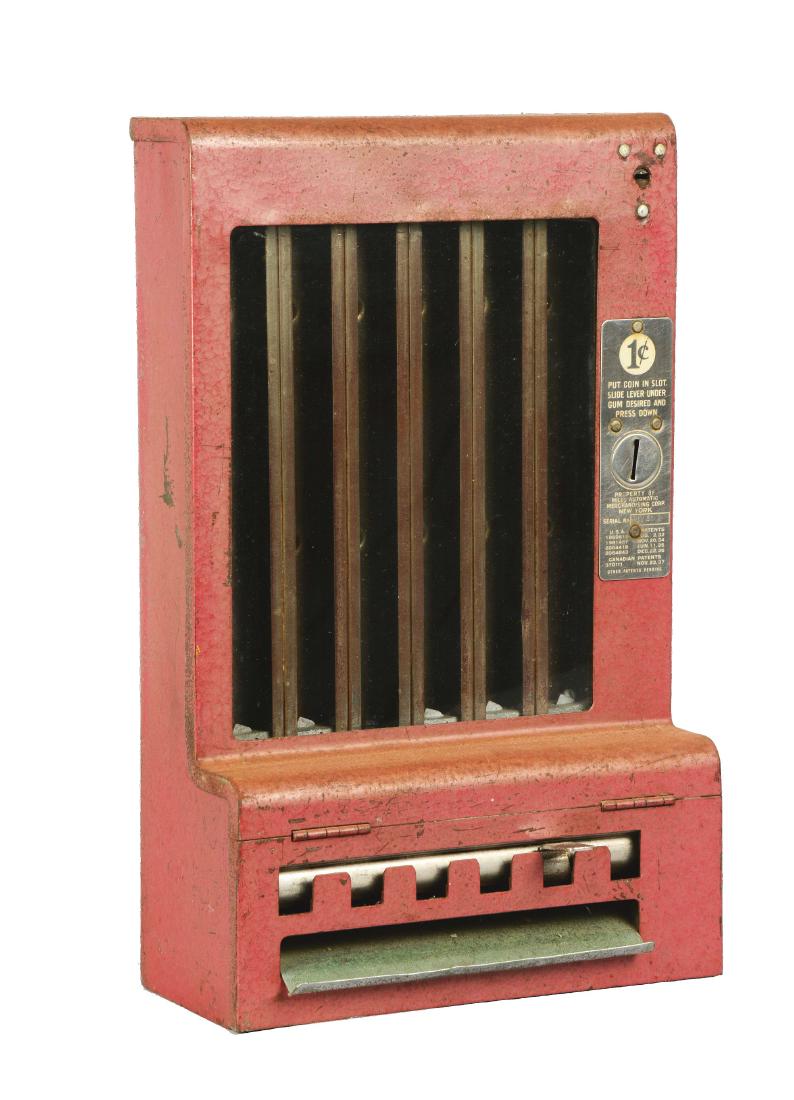 1¢ Mills Automatic Gum Vending Machine. (1 of 5)