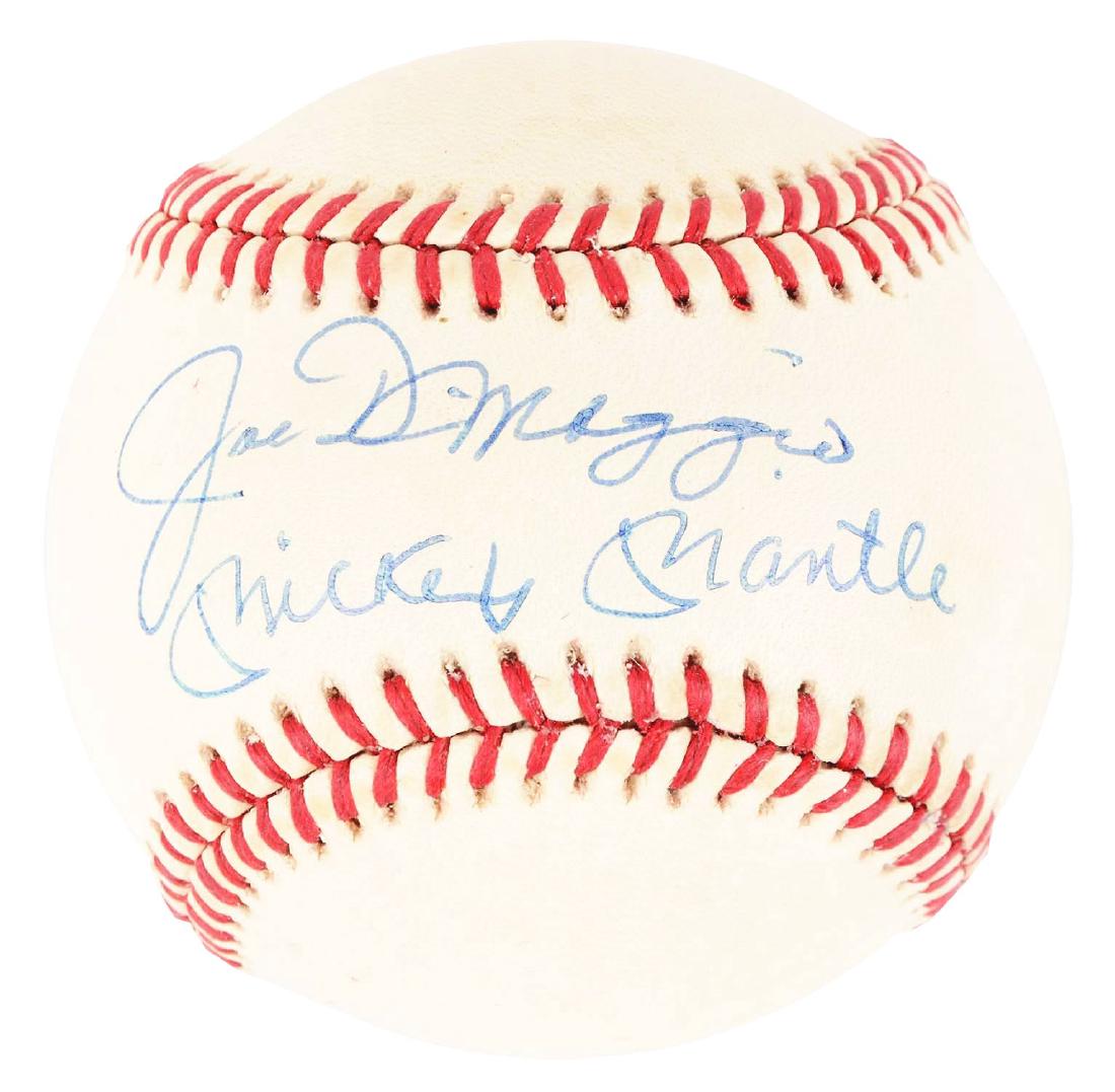 Mickey Mantle and Joe DiMaggio Signed Baseball. (1 of 2)