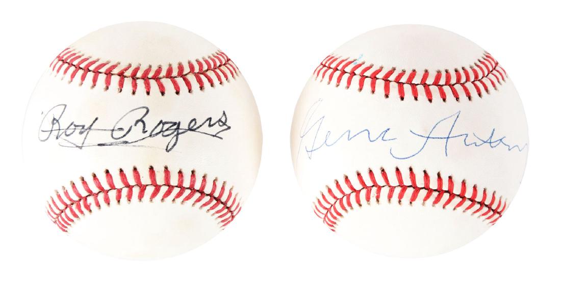 Lot of 2: Gene Autry & Roy Rogers Signed Baseballs. (1 of 1)