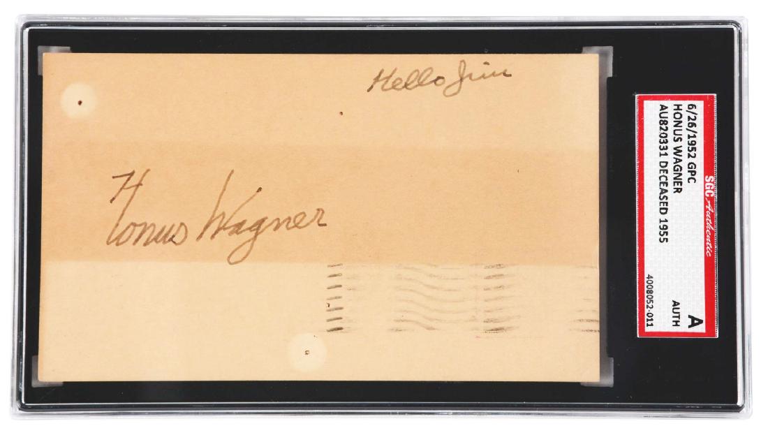 Honus Wagner Signed Government Postcard. (1 of 2)