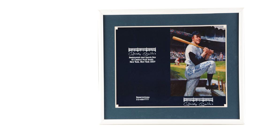 Lot of 2: The "Best Meat In NYC" Signed Mickey Mantle (1 of 4)