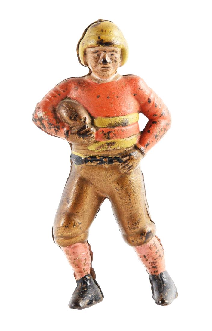 Cast Iron Football Player Still Bank. (1 of 2)