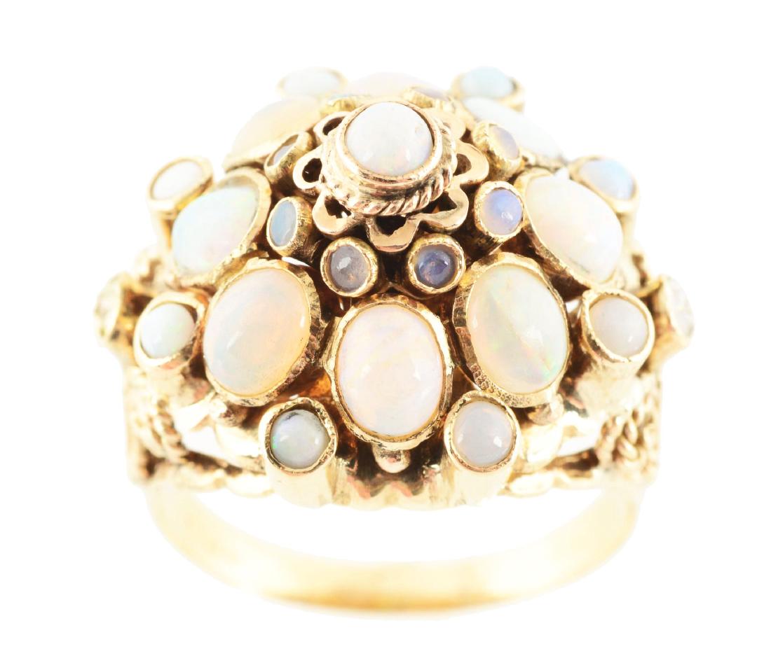 A 14K Yellow Gold Art Deco Opal Ring. (1 of 6)