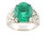 18K White Gold, Diamond & Emerald Lady's Ring.