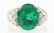 18K White Gold, Diamond & Emerald Lady's Ring. - 2