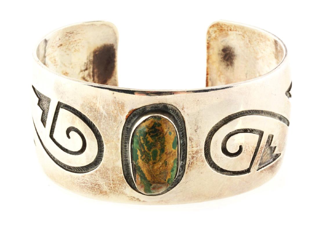 Hopi Overlay Silver Narrow Cuff (1 of 5)