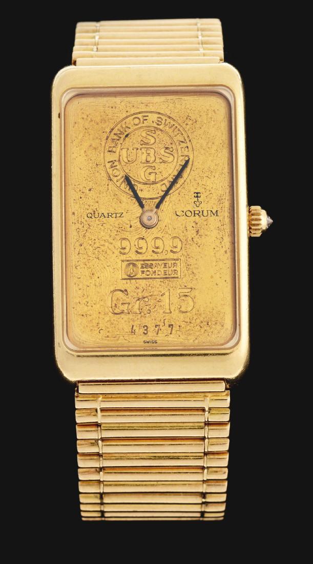 Corum 18K and 24K Yellow Gold 15Gr 999.9 Ingot Quartz (1 of 3)