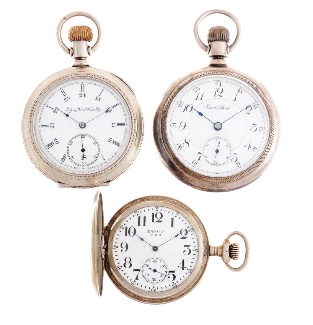 Lot of 3: Base Metal Pocket Watches. (1 of 2)