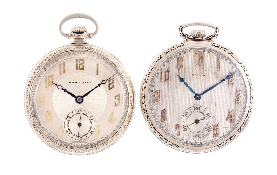 Lot of 2: Gold Filled Hamilton Pocket Watches. (1 of 2)