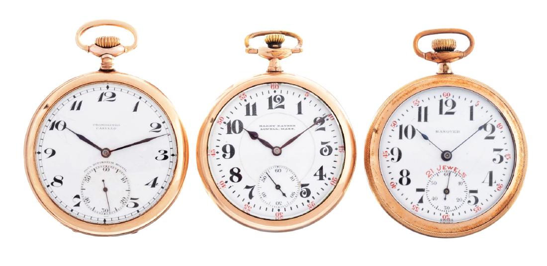 Lot of 3: Yellow Gold Filled Pocket Watches. (1 of 1)