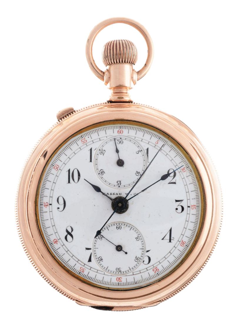 Nassau Watch Co. Split Second Chronograph Pocket Watch. (1 of 2)