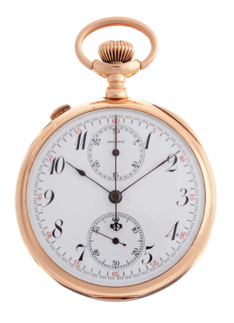 14K Yellow Gold Agassiz Split Second Timer Pocket (1 of 3)
