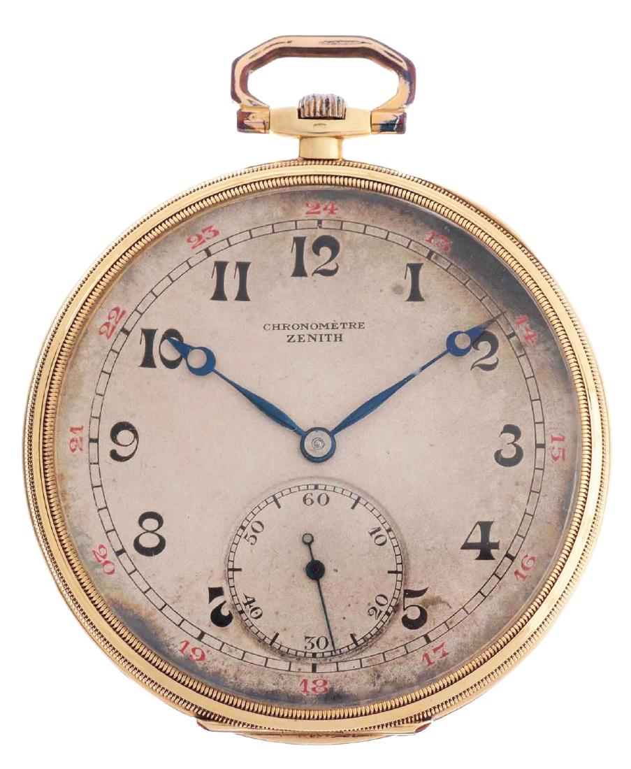 Zenith 18K Yellow Gold Pocket Watch. (1 of 5)