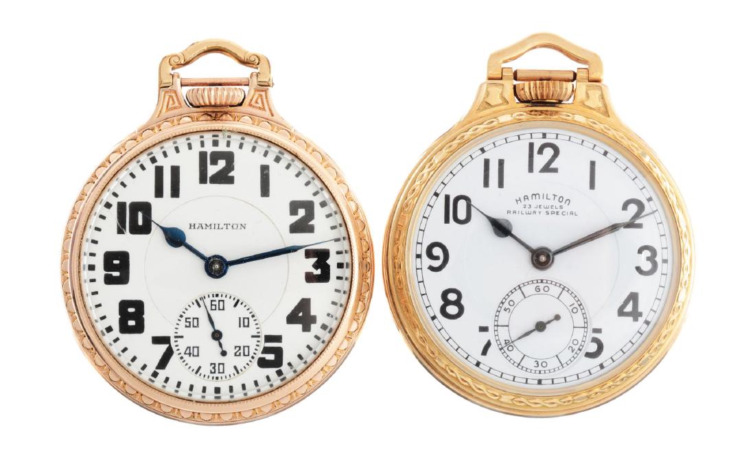 Lot of 2: Hamilton Filled Gold Pocket Watches. (1 of 2)