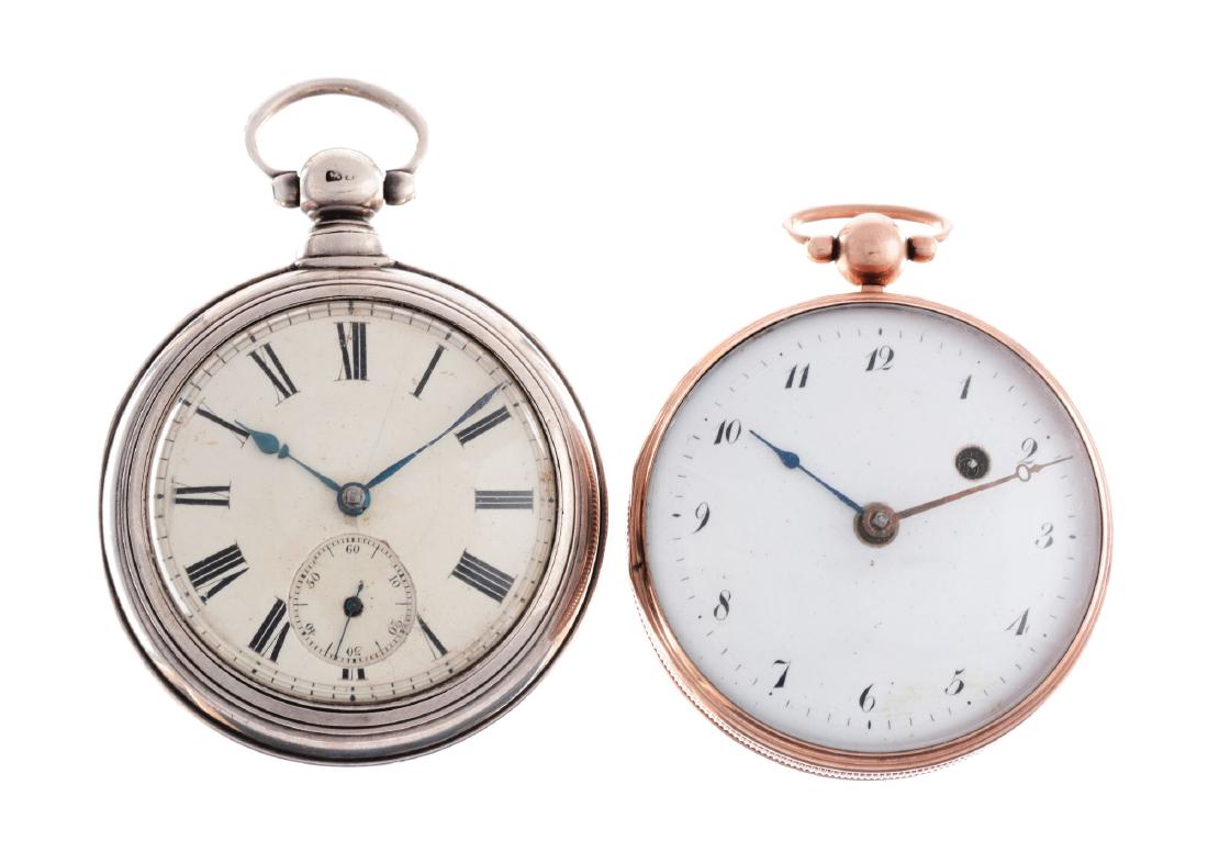 Lot of 2: Unmarked Fusee Pocket Watches. (1 of 2)