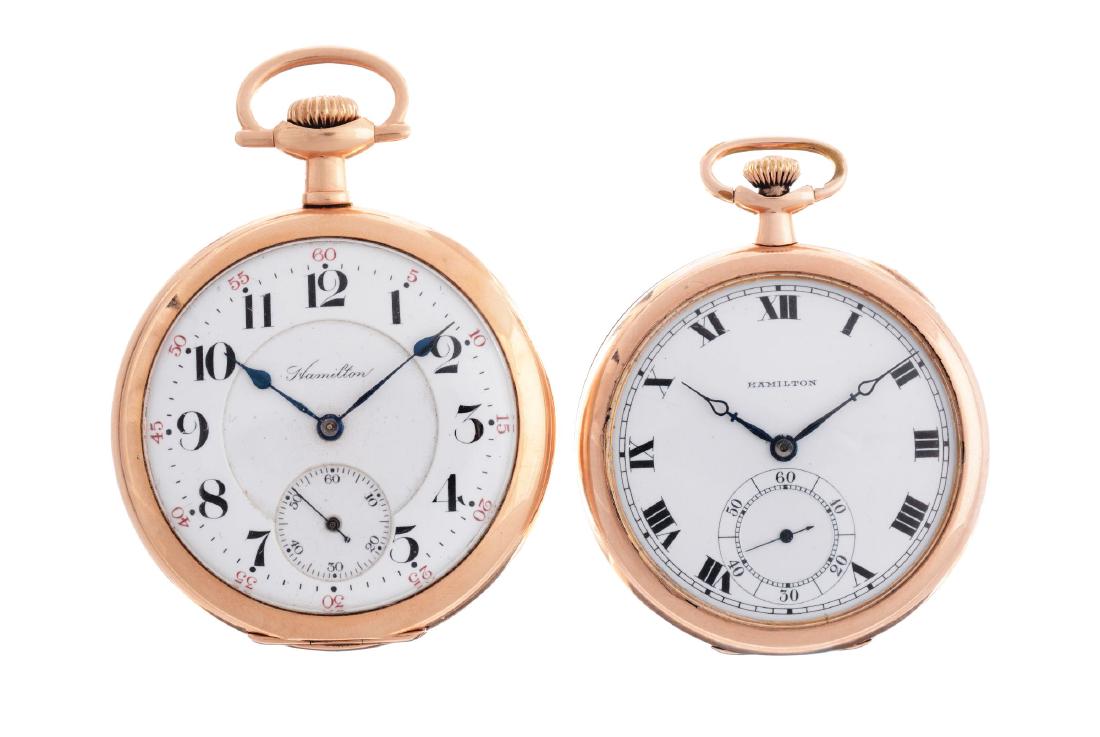 Lot of 2: Hamilton Yellow Gold Filled Pocket Watches. (1 of 2)