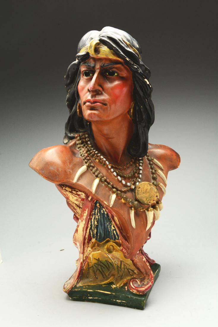 Chalkware Native American Bust. (1 of 4)