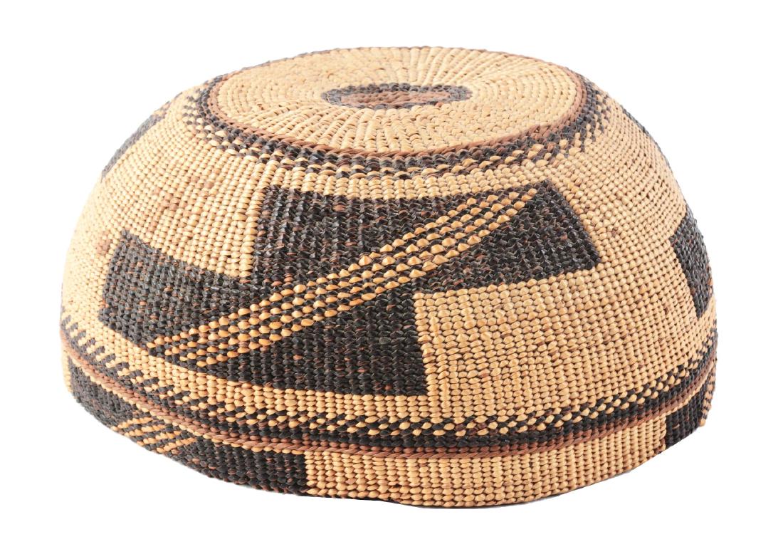Native American Hupa Woven Women's Basket Cap. (1 of 3)
