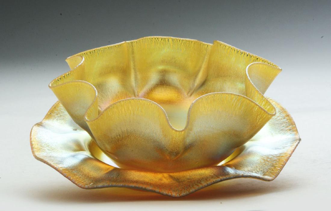 Signed Tiffany Bowl & Plate. (1 of 13)