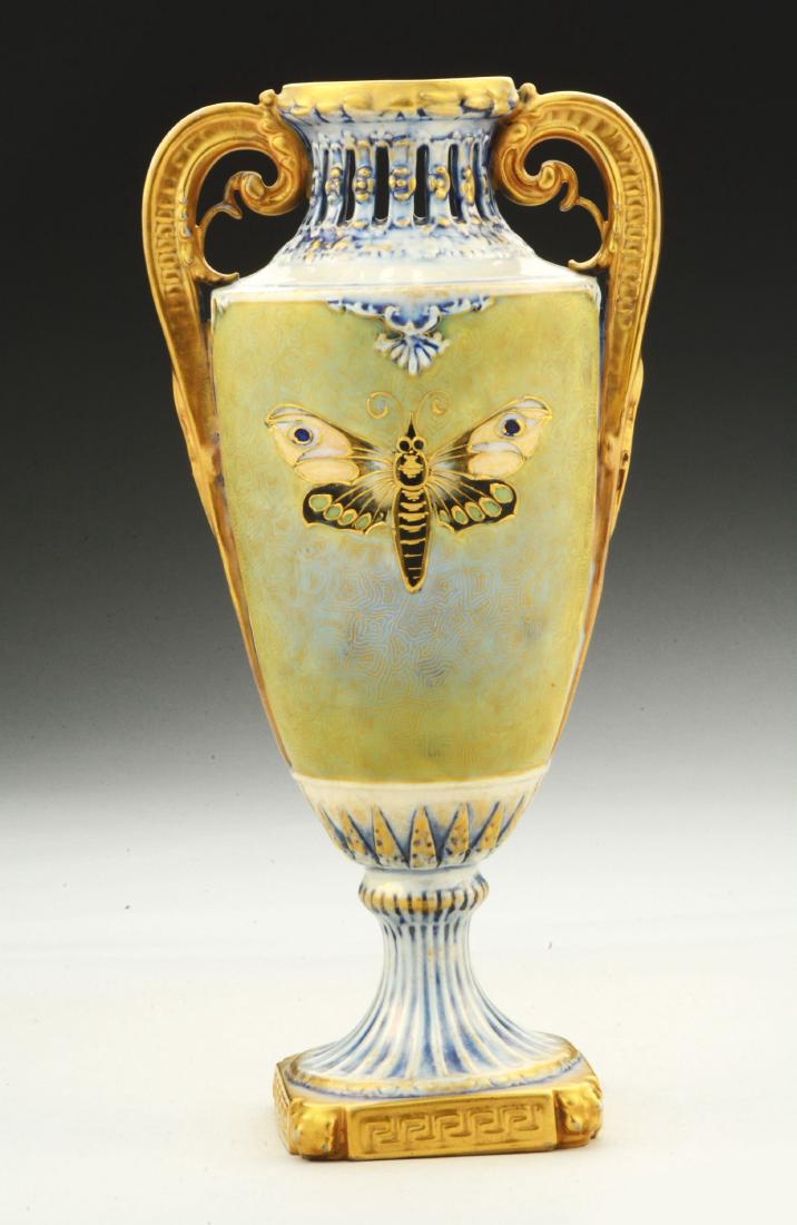 Amphora Ceramic Tall Two Handled Moth Vase. (1 of 6)