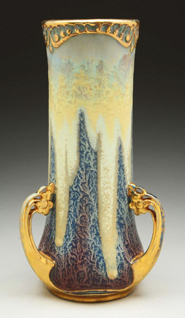 Amphora Ceramic Drippy Glazed Three Handled Gold Gilt (1 of 6)