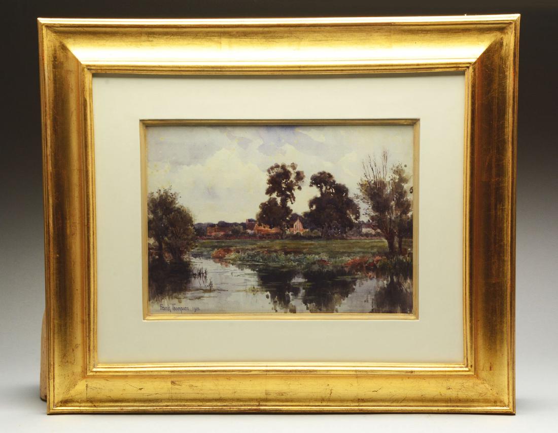 A Watercolor Depicting A Country Town Scene By Frank (1 of 5)