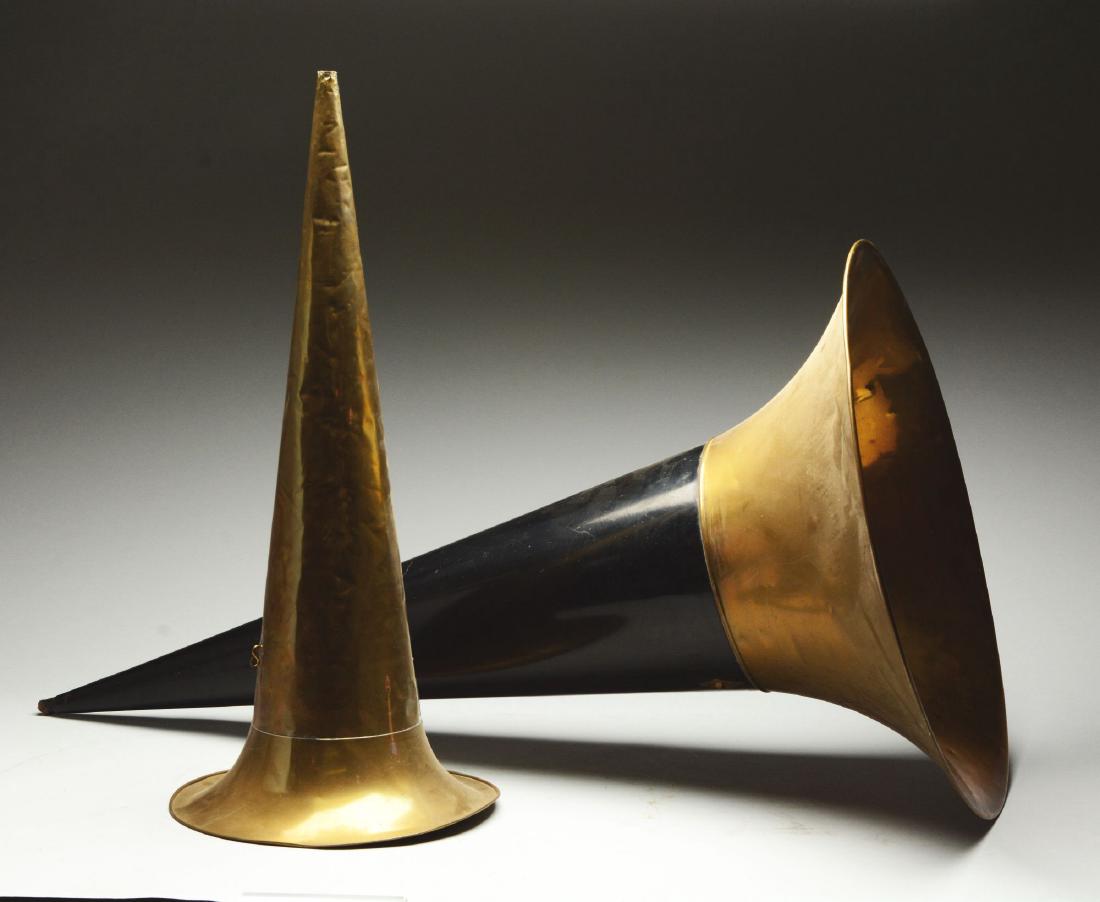 Lot of 2: Large Brass Horns. (1 of 1)