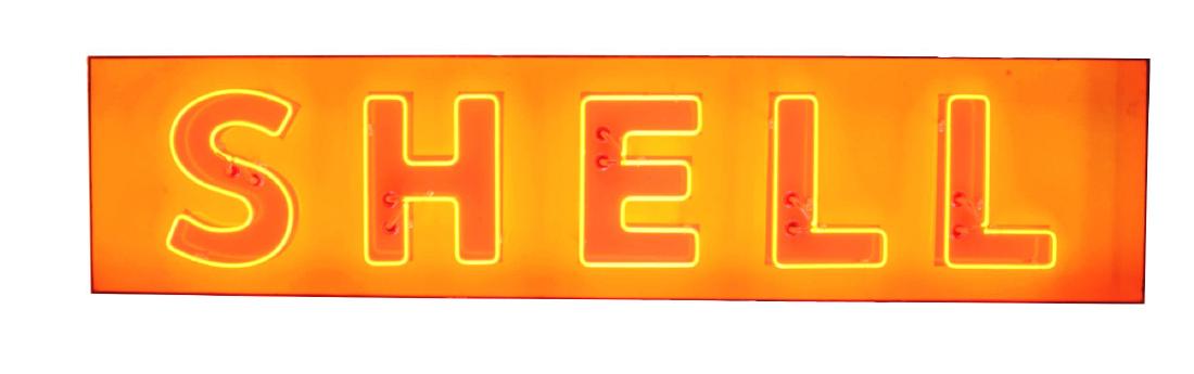 Shell Gasoline Porcelain Sign w/ Added Neon. (1 of 3)