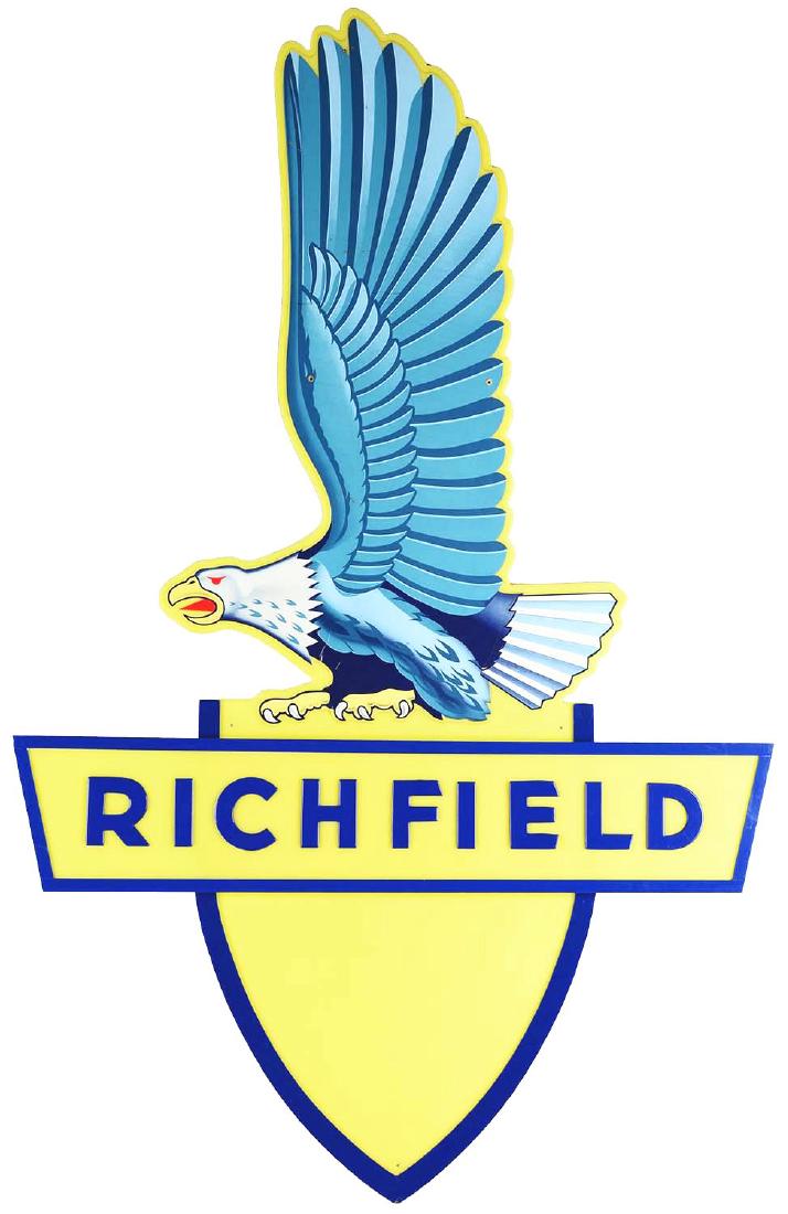 Richfield Gasoline Plastic Service Station Sign w/ (1 of 3)