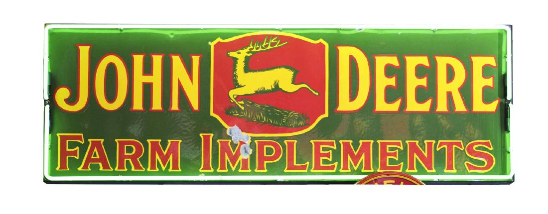John Deere Farm Implements Porcelain Sign w/ Neon (1 of 2)
