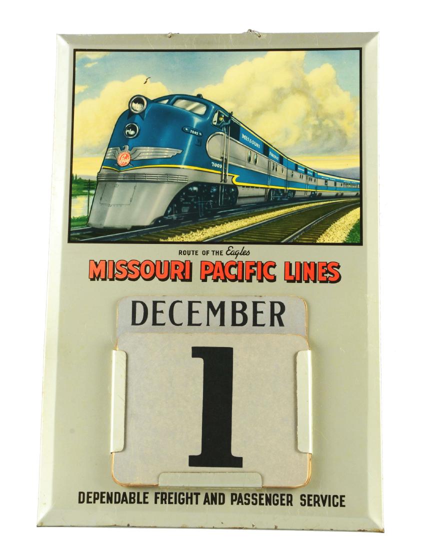 Missouri Pacific Lines Tin Advertising Calendar.