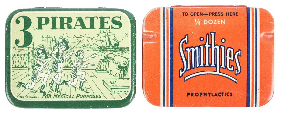 Lot of 2: Condom Tins. (1 of 1)