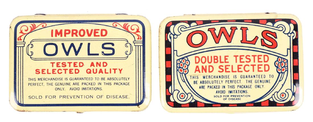 Lot of 2: Owls Condom Tins. (1 of 1)