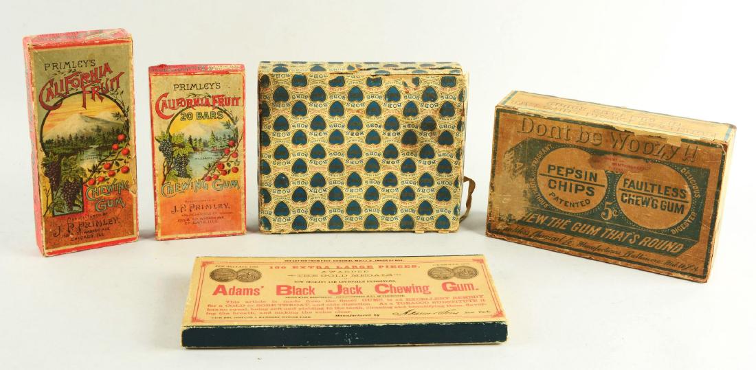 Lot Of 5: Assorted Chewing Gum & Fruit Boxes. (1 of 1)
