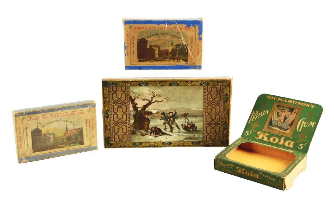 Lot Of 4: Assorted Gum Boxes Adam's, Pepsin And Tolu. (1 of 1)