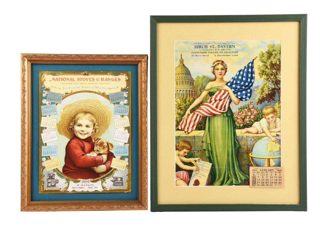 Lot of 2: Advertising Calendars. (1 of 1)