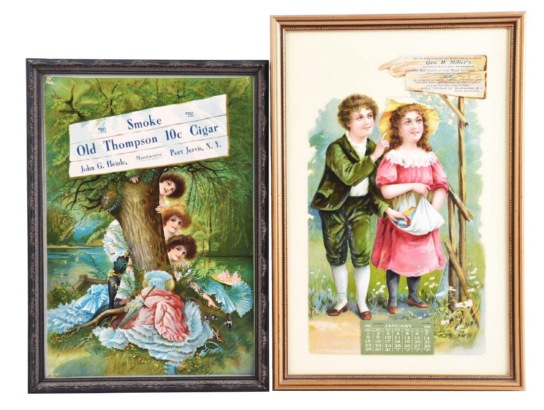 Lot of 2: Advertising Calendar & Cigar Sign. (1 of 1)