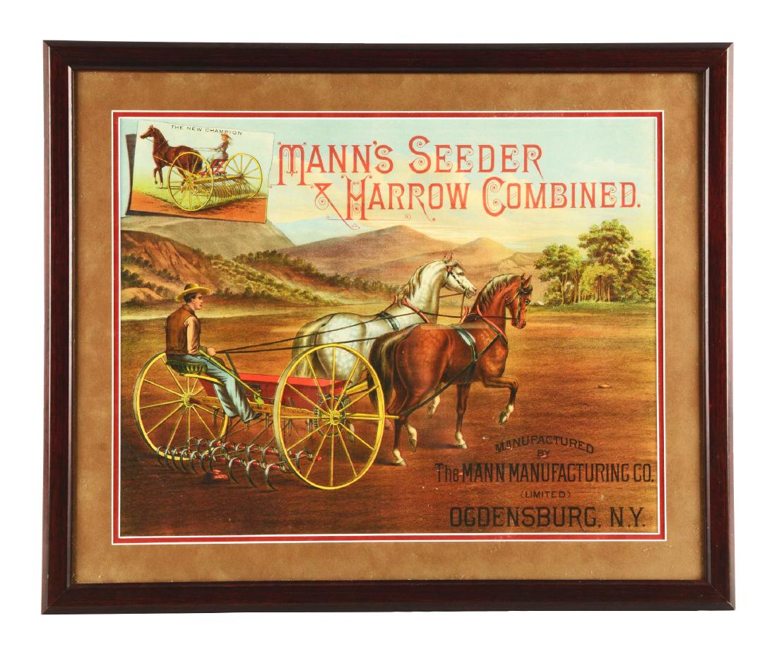Mann's Seeder & Harrow Advertising Poster. (1 of 1)