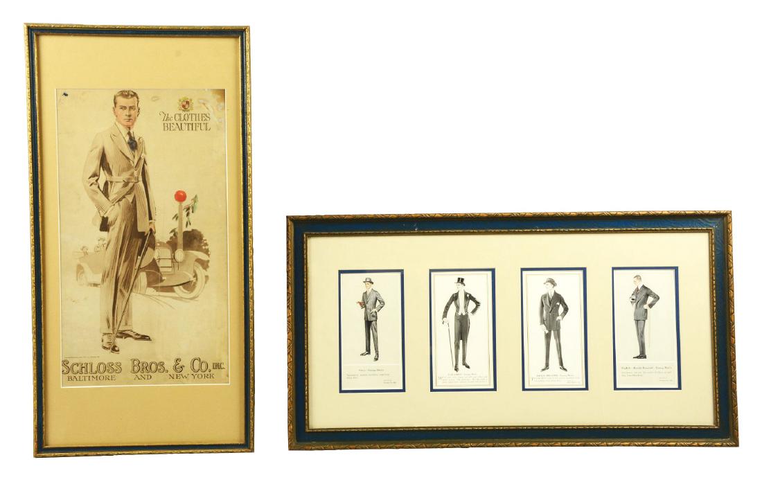 Lot of 2: Menswear Advertising Signs. (1 of 3)