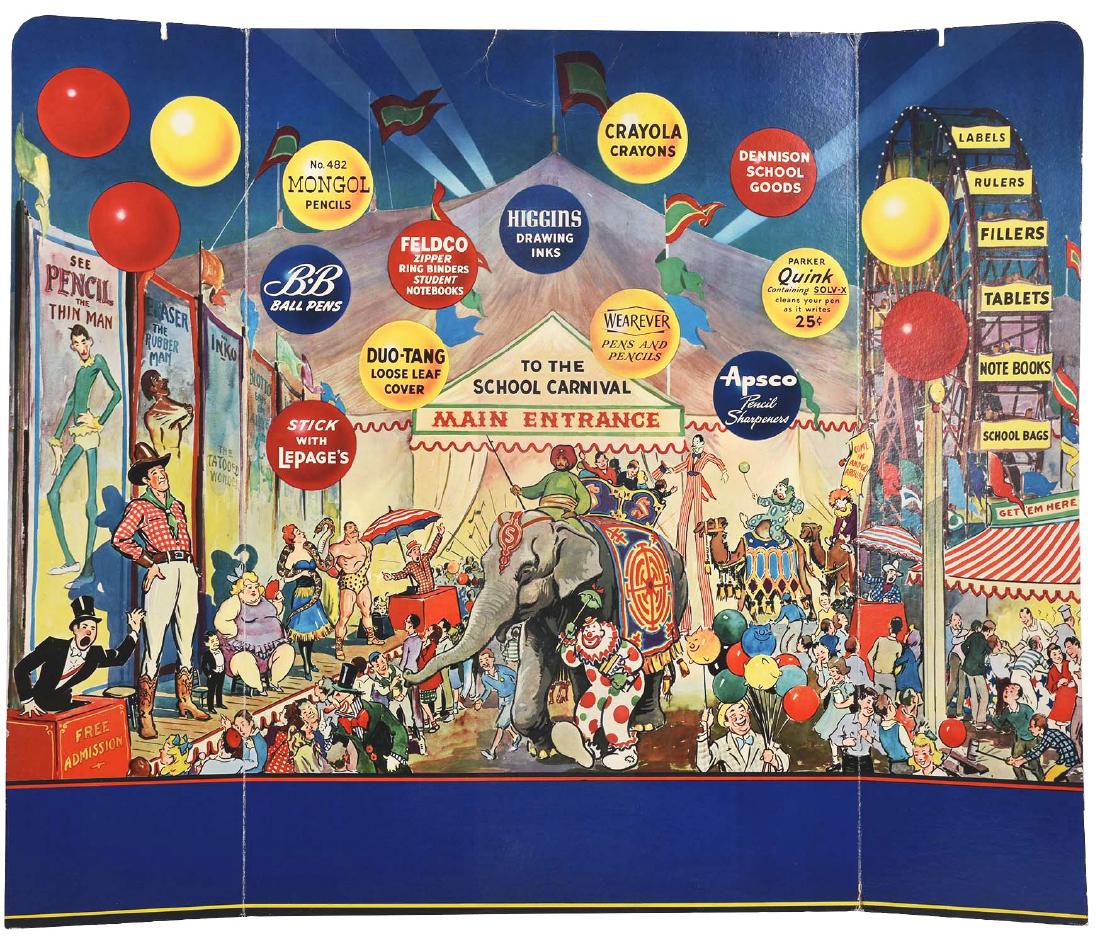 Large School Supplies Tri-Fold Advertising Display. (1 of 1)