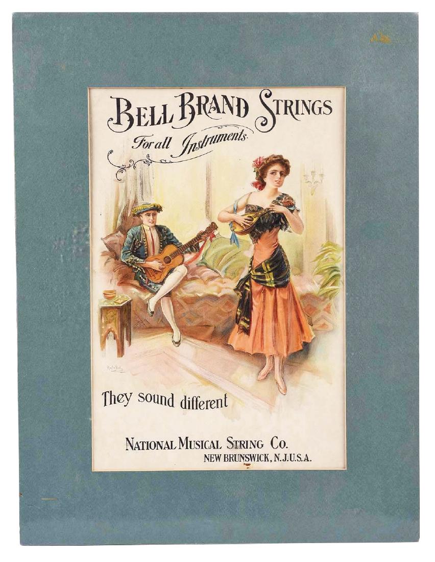 Bell Brand Strings Cardboard Advertising Sign. (1 of 1)