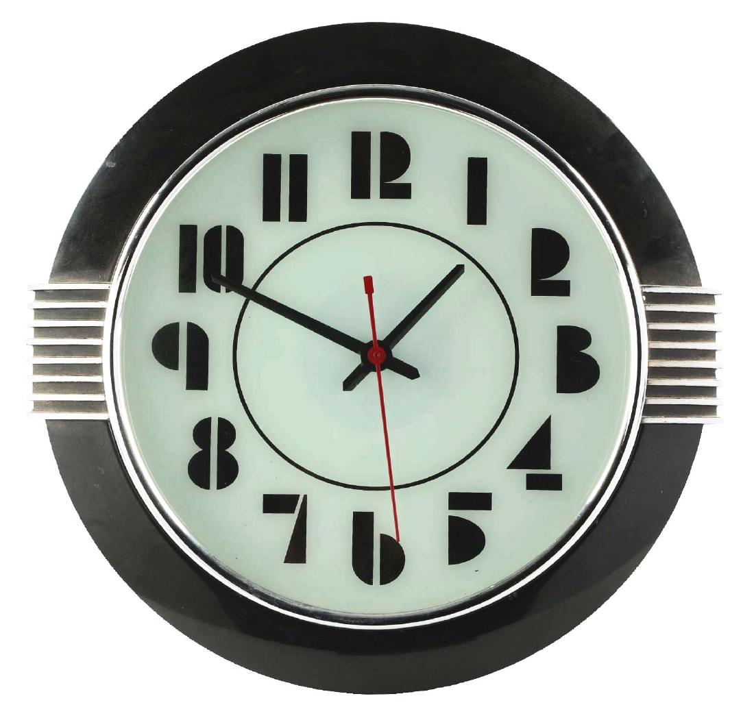 Black Art Deco Clock. (1 of 2)