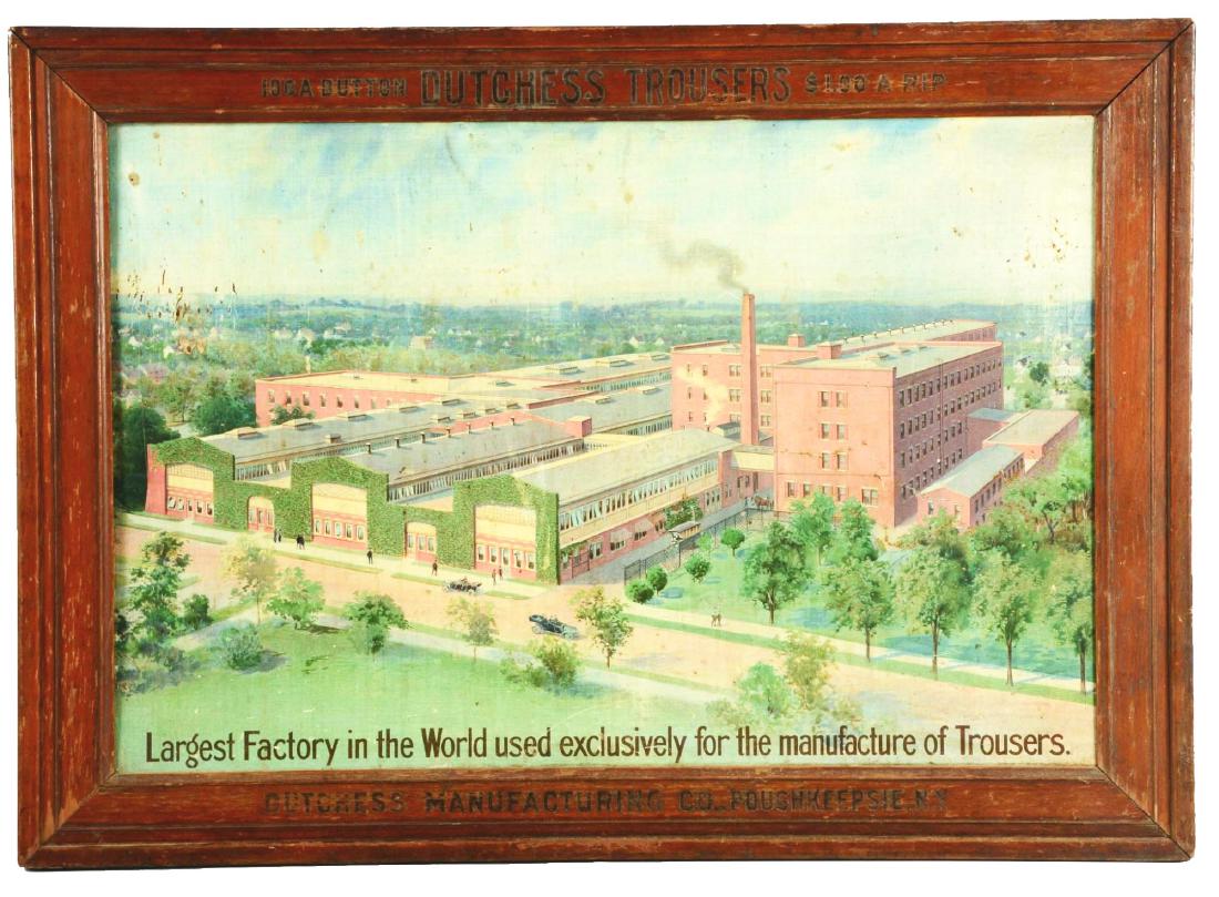 Dutchess Trousers Tin Litho Advertising Sign. (1 of 1)