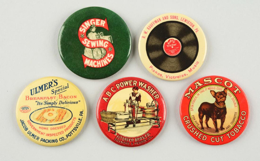 Lot of 5: Advertising Pocket Mirrors. (1 of 2)