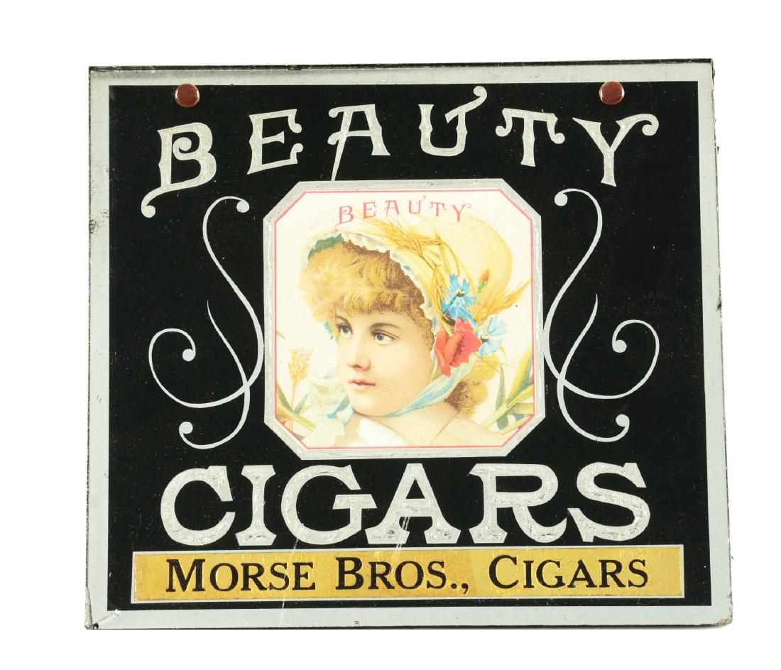 Beauty Cigars Reverse On Glass Sign. (1 of 1)
