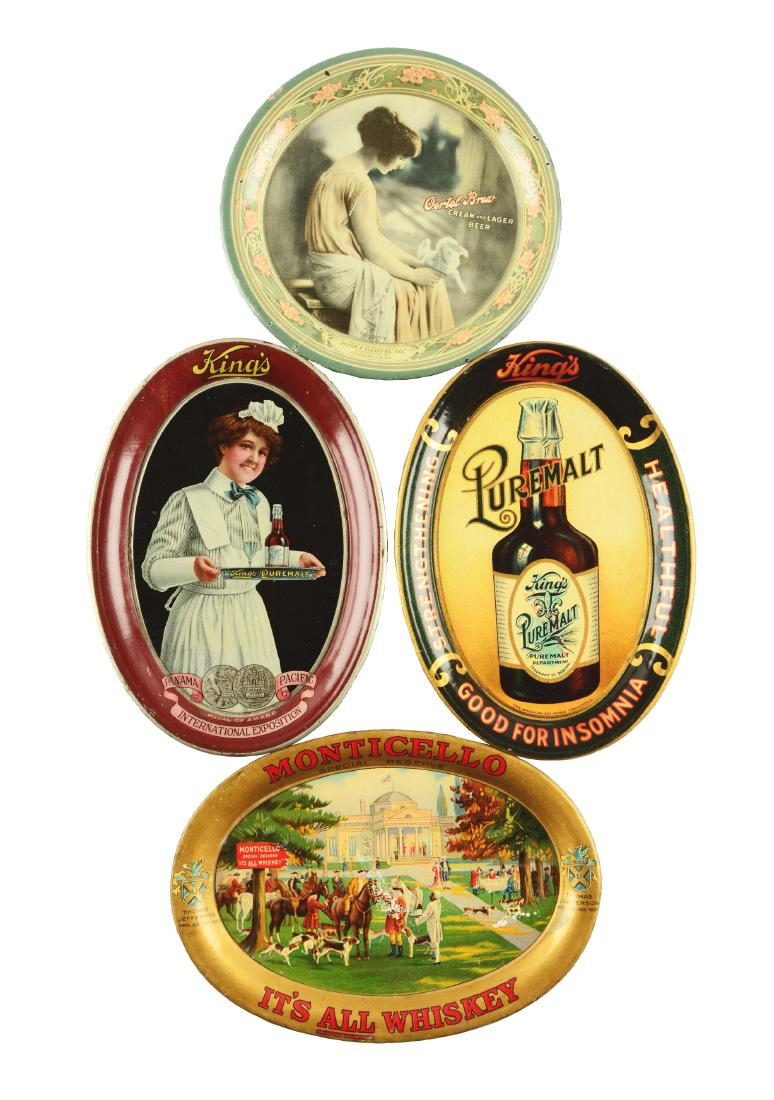 Lot of 4: Advertising Tip Trays. (1 of 1)