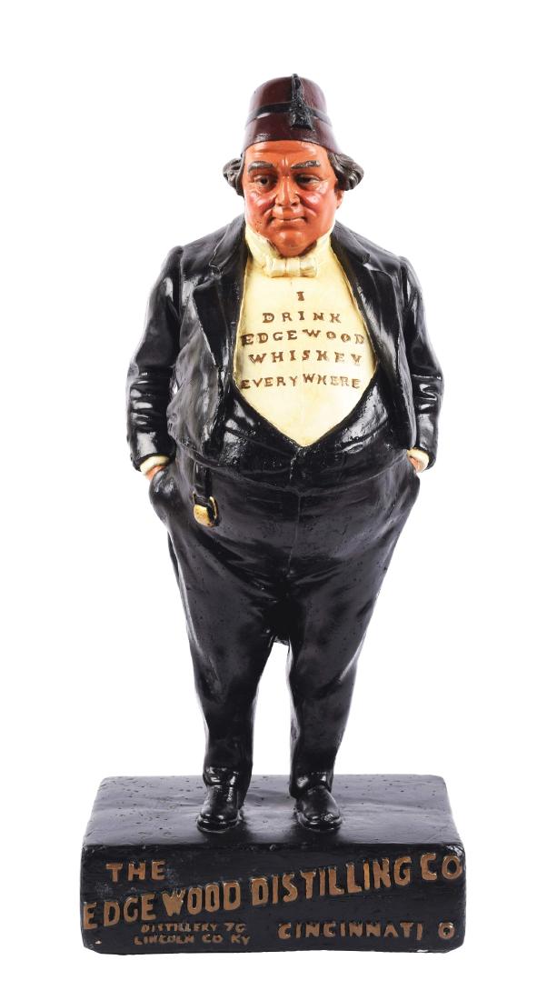 Edgewood Whiskey Chalkware Advertising Figure. (1 of 2)