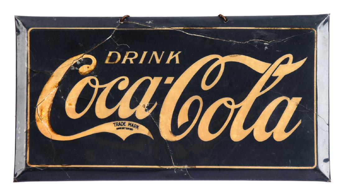Coca-Cola Celluloid over Tin Advertising Sign. (1 of 1)